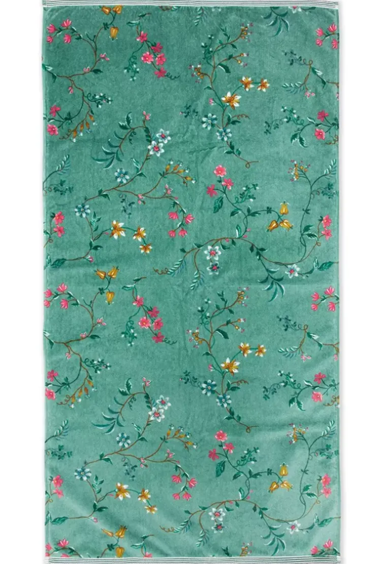 Pip Studio Grote Handdoek Les Fleurs 70X140 Cm Groen Clearance