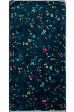 Pip Studio Grote Handdoek Les Fleurs Donker 70X140 Cm Blauw Sale