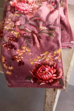 Pip Studio Grote Handdoek Secret Garden Mauve 70X140Cm Paars Hot