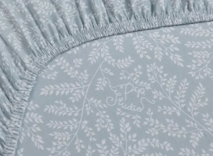 Pip Studio Hoeslaken Leafy Grijs Blauw Outlet