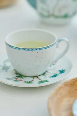 Pip Studio Jolie Set/2 Cappuccino Kop & Schotel Dots Gold Best