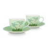 Pip Studio Jolie Set/2 Espresso Kop & Schotel Groen Clearance