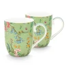 Pip Studio Jolie Set/2 Mokken Klein Bloemen Groen Outlet