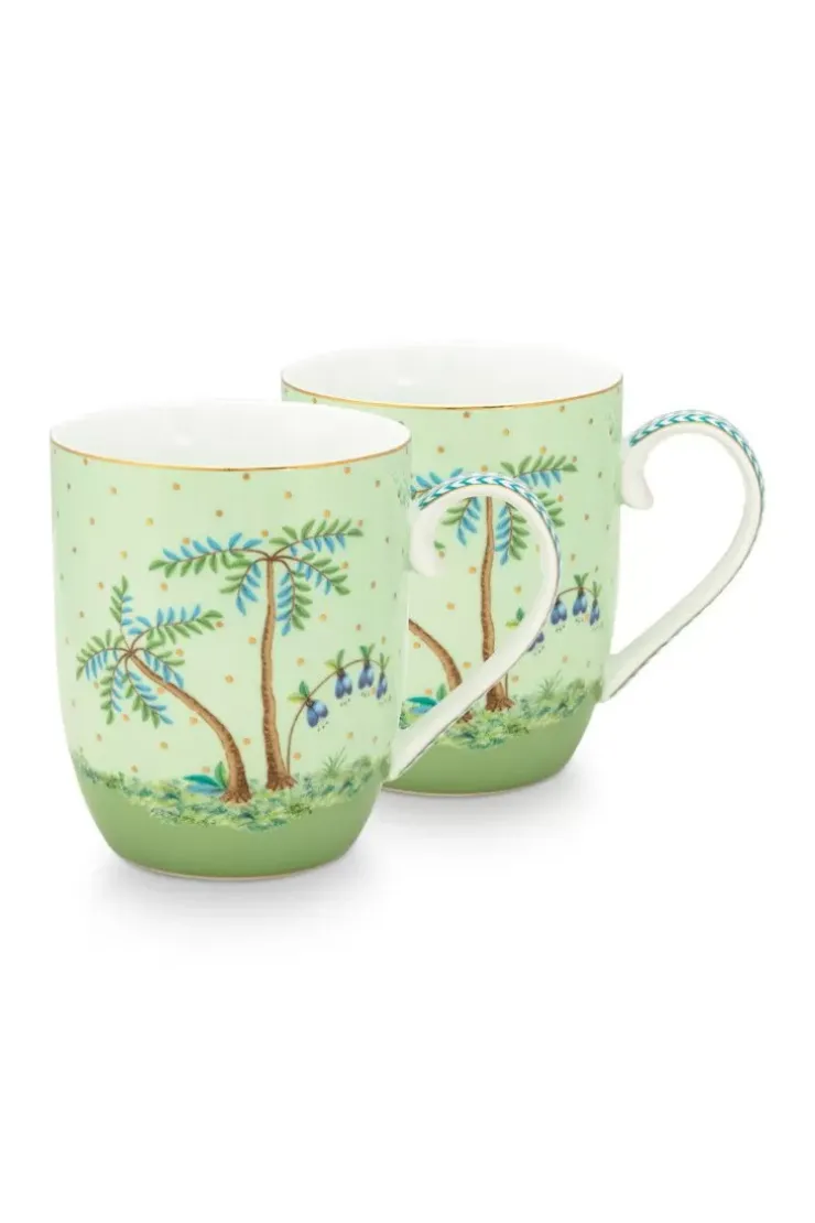 Pip Studio Jolie Set/2 Mokken Klein Gouden Stippen Groen Discount