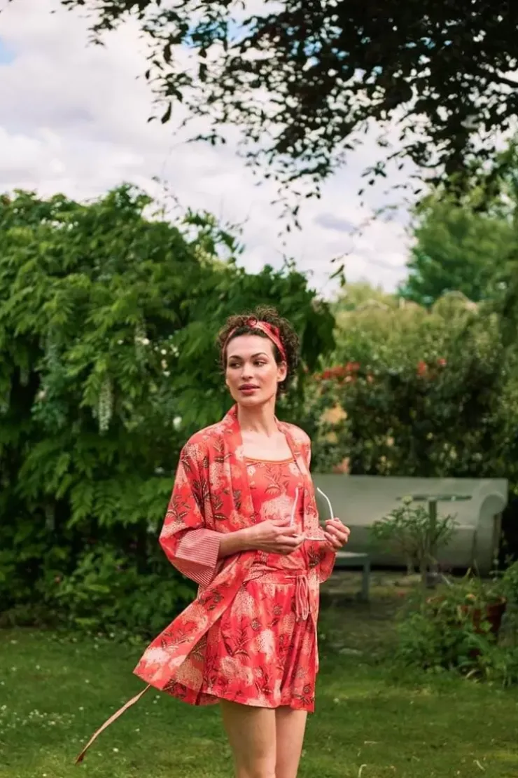 Pip Studio Korte Broek Flora Firenze Koraal Rood Best