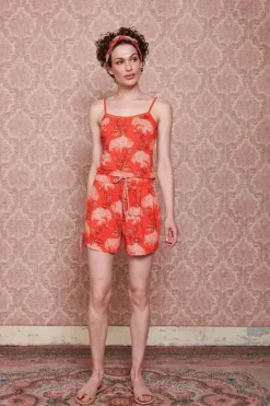 Pip Studio Korte Broek Flora Firenze Koraal Rood Best