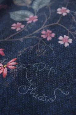 Pip Studio Kussensloop Tokyo Bouquet Donker Blauw Clearance