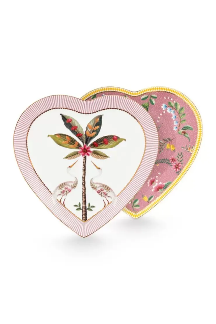 Pip Studio La Majorelle Set/2 Hartvormige Borden Roze Best