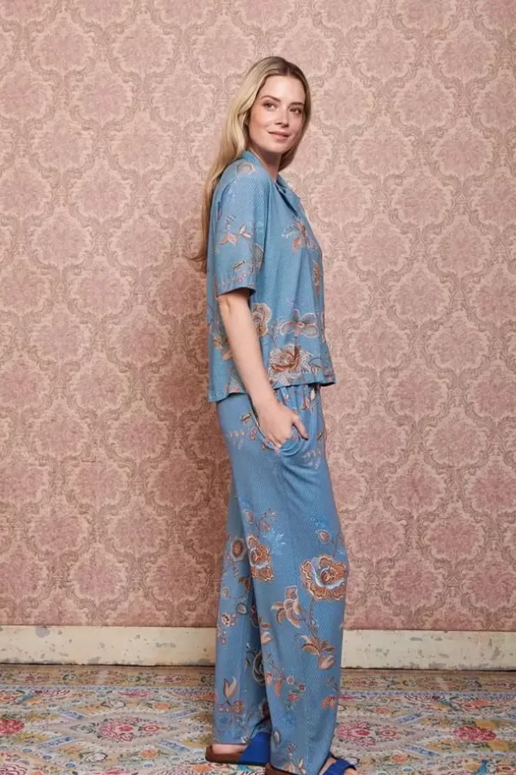 Pip Studio Lange Broek Cece Fiore Blauw