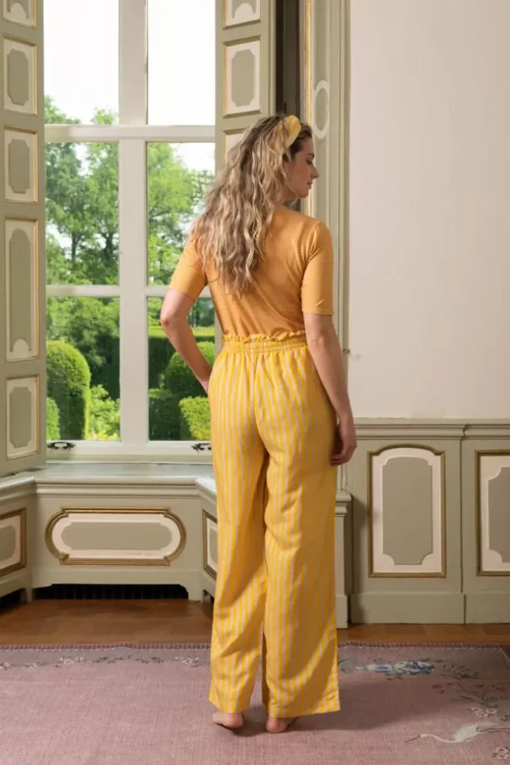 Pip Studio Lange Broek Sumo Stripe Geel