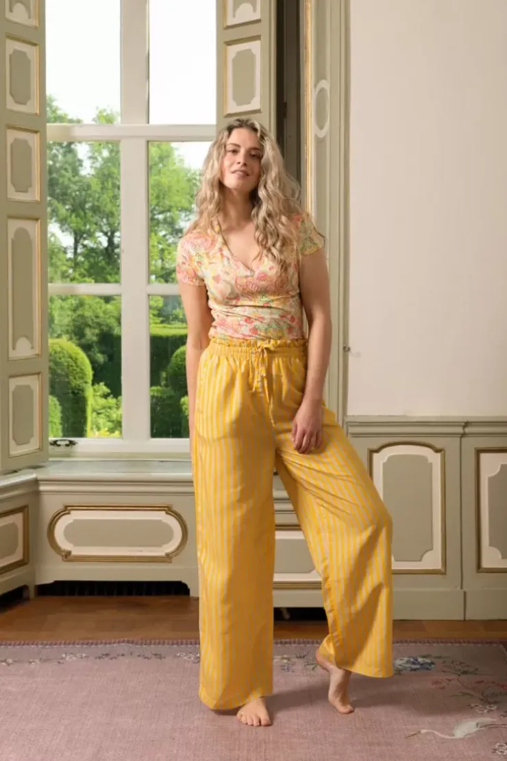 Pip Studio Lange Broek Sumo Stripe Geel