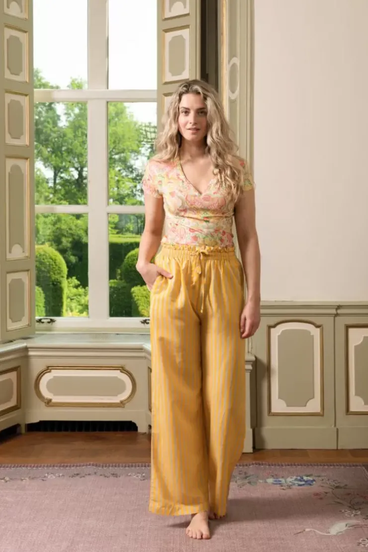 Pip Studio Lange Broek Sumo Stripe Geel
