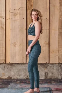 Pip Studio Lange Sportlegging Leafy Dots Blauw