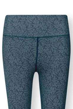 Pip Studio Lange Sportlegging Leafy Dots Blauw
