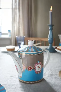 Pip Studio Love Birds Theepot Medium Blauw/Khaki Multi Discount