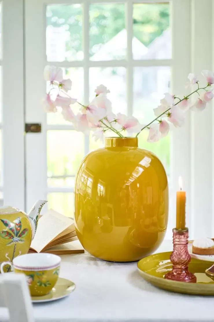 Pip Studio Metalen Vaas 32Cm Geel Online