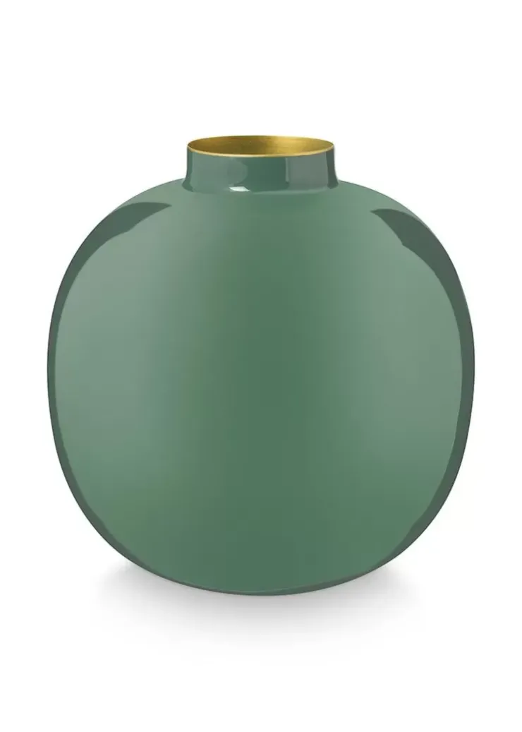 Pip Studio Metalen Vaas Donker 23 Cm Groen Online