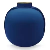 Pip Studio Metalen Vaas Donker 23 Cm Blauw Discount