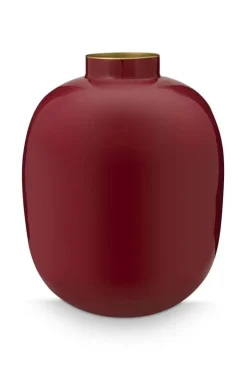 Pip Studio Metalen Vaas Donker 32Cm Rood Discount