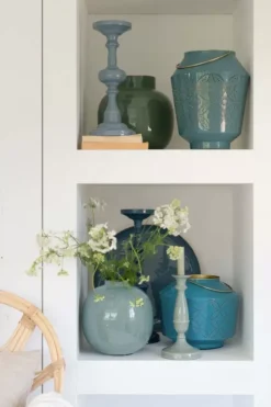 Pip Studio Metalen Vaas Licht 23 Cm Blauw Clearance