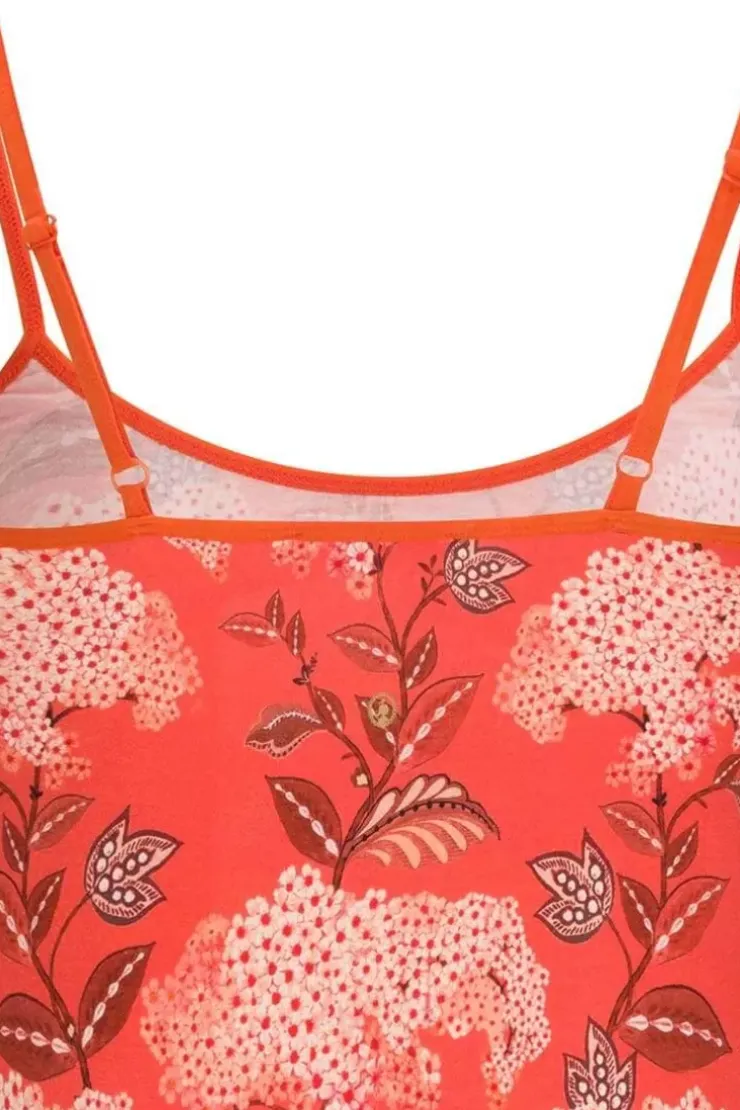 Pip Studio Mouwloze Top Flora Firenze Koraal Rood Hot