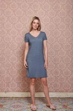 Pip Studio Nachthemd Korte Mouw Tegola Blauw Sale