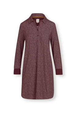 Pip Studio Nachthemd Lange Mouw Leafy Dots Terra Rood Sale
