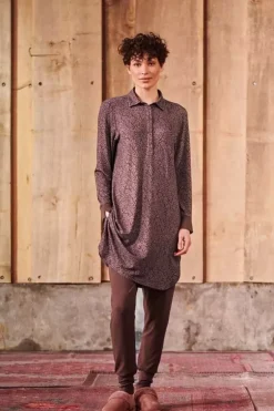 Pip Studio Nachthemd Lange Mouw Leafy Dots Terra Rood Sale