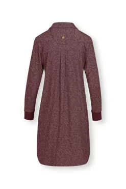 Pip Studio Nachthemd Lange Mouw Leafy Dots Terra Rood Sale
