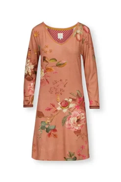 Pip Studio Nachthemd Lange Mouw Tokyo Bouquet Terra Roze Clearance