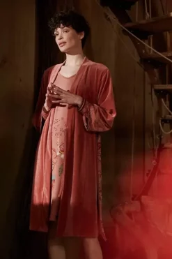 Pip Studio Nachthemd Lange Mouw Tokyo Bouquet Terra Roze Clearance