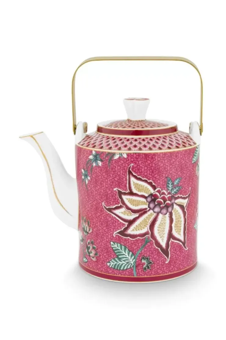 Pip Studio Oriental Flower Festival Theepot Donker Medium Roze Sale