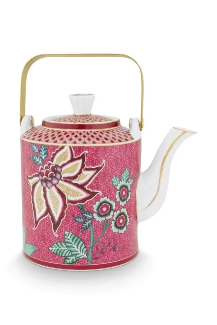 Pip Studio Oriental Flower Festival Theepot Donker Medium Roze Sale