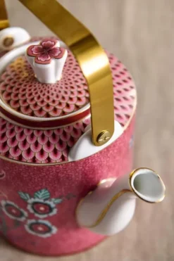 Pip Studio Oriental Flower Festival Theepot Donker Medium Roze Sale