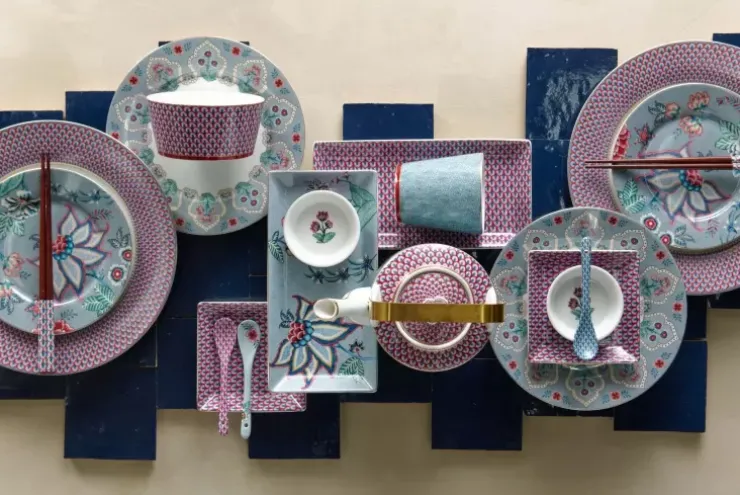 Pip Studio Oriental Flower Festival Theepot Medium Blauw Clearance