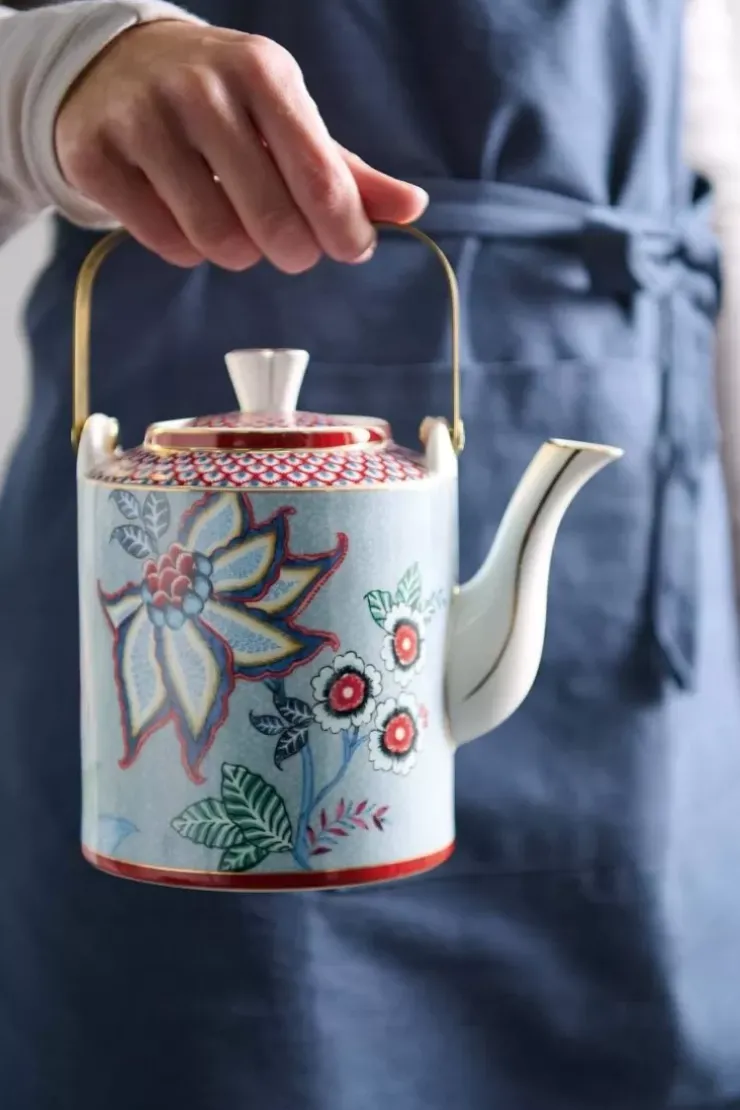 Pip Studio Oriental Flower Festival Theepot Medium Blauw Clearance