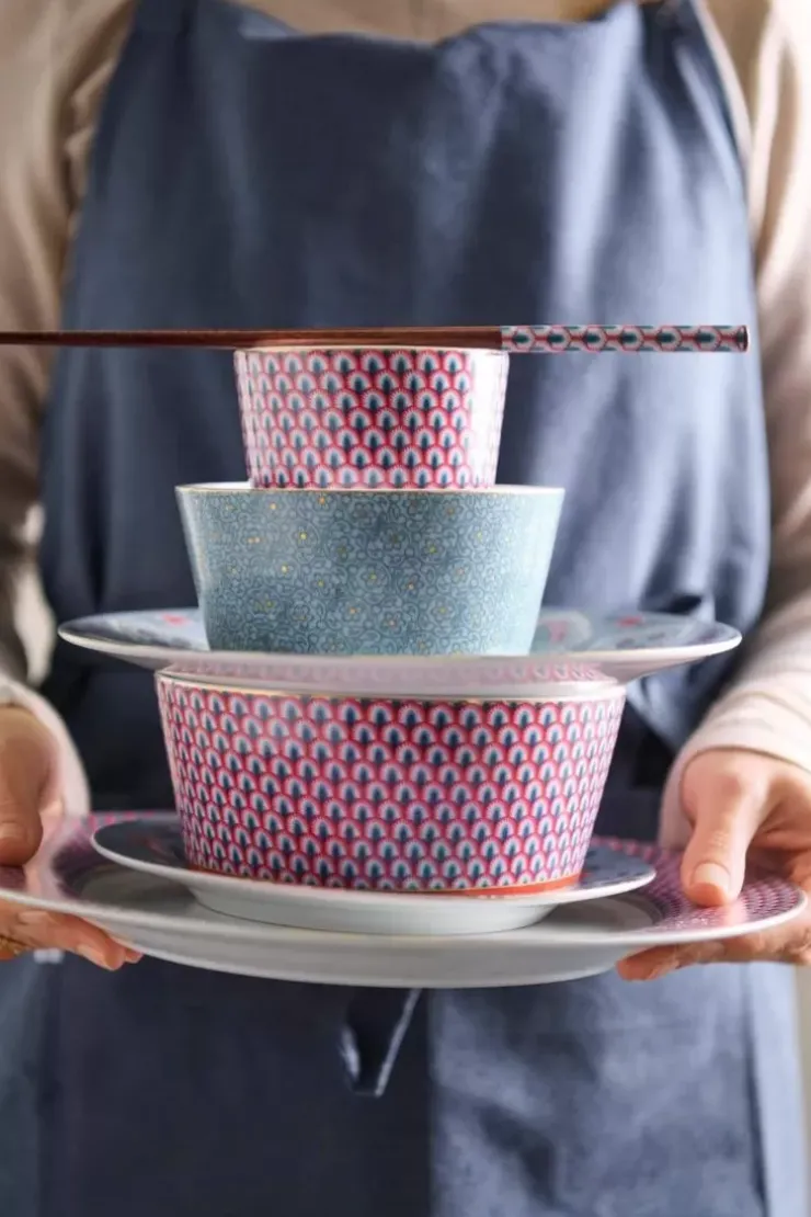 Pip Studio Oriental Flower Festival Set/4 Kommen 12Cm Blauw Discount