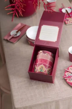 Pip Studio Oriental Flower Festival Set/4 Kommen Donker 12Cm Roze