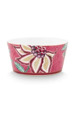 Pip Studio Oriental Flower Festival Set/4 Kommen Donker 12Cm Roze