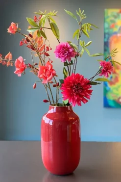 Pip Studio Ovale Vaas Metaal 30 Cm Rood Hot