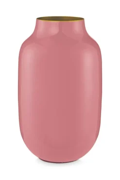 Pip Studio Ovale Vaas Metaal Oud 30 Cm Roze Clearance