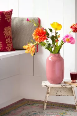 Pip Studio Ovale Vaas Metaal Oud 30 Cm Roze Clearance