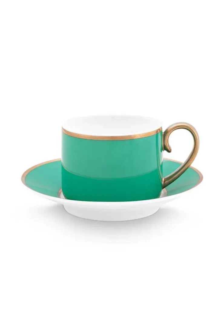 Pip Studio Pip Chique Espresso Kop & Schotel Groen
