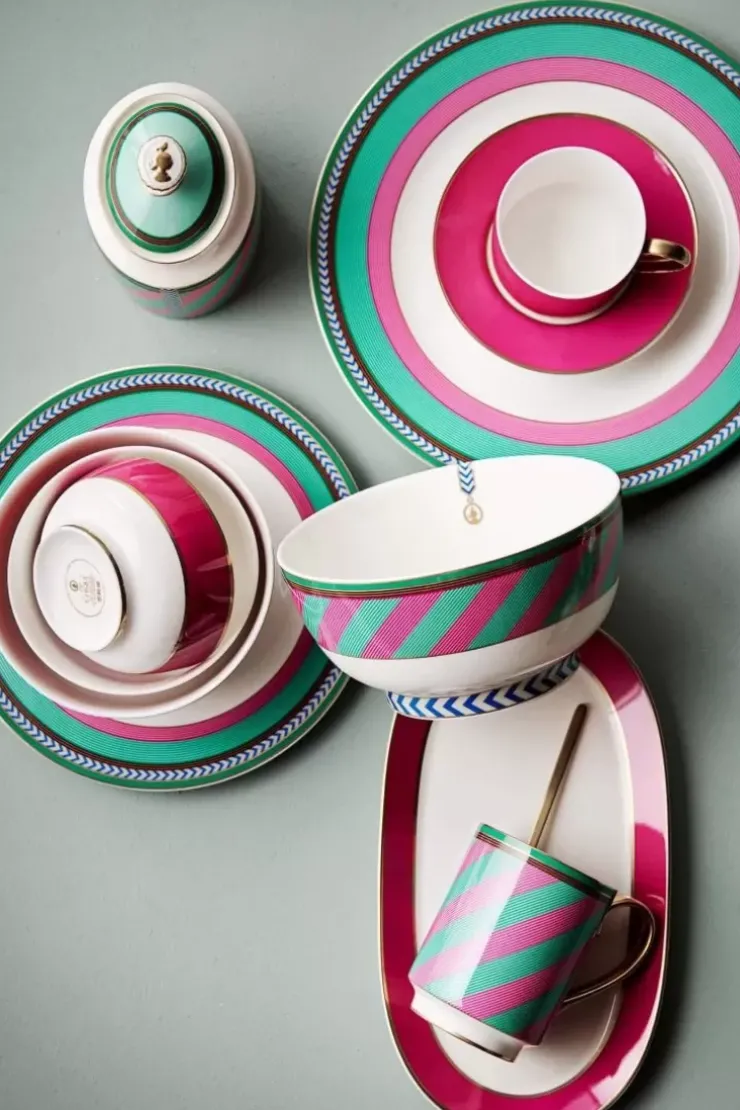 Pip Studio Pip Chique Stripes Kom Roze/Groen 18Cm Online
