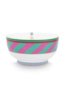 Pip Studio Pip Chique Stripes Kom Roze/Groen 15.5Cm Clearance