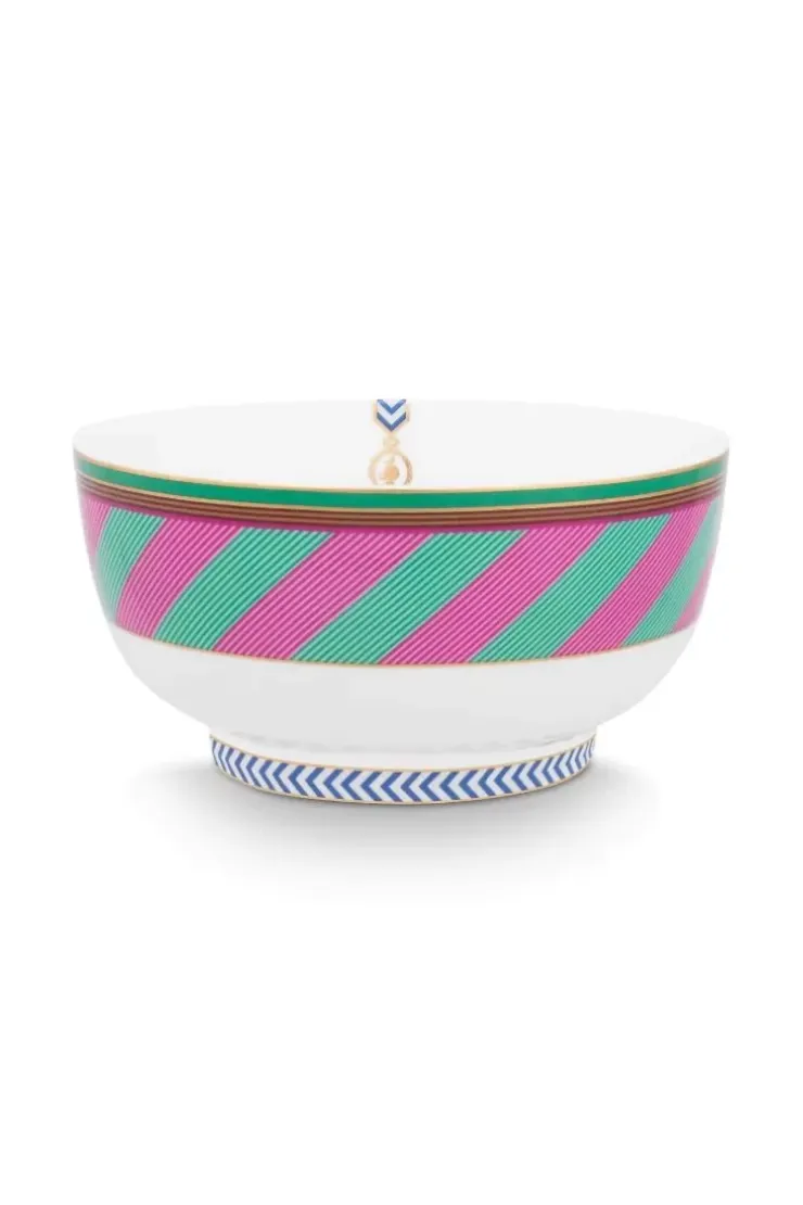 Pip Studio Pip Chique Stripes Kom Roze/Groen 15.5Cm Clearance