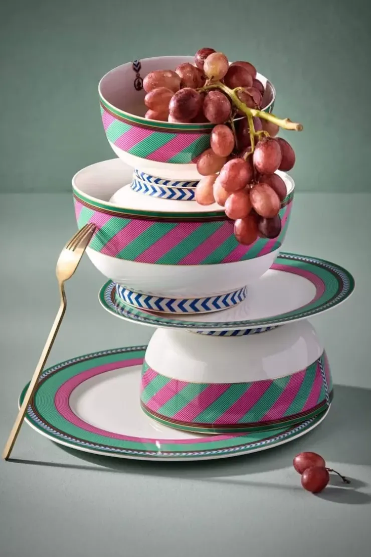Pip Studio Pip Chique Stripes Kom Roze/Groen 20.5Cm Sale