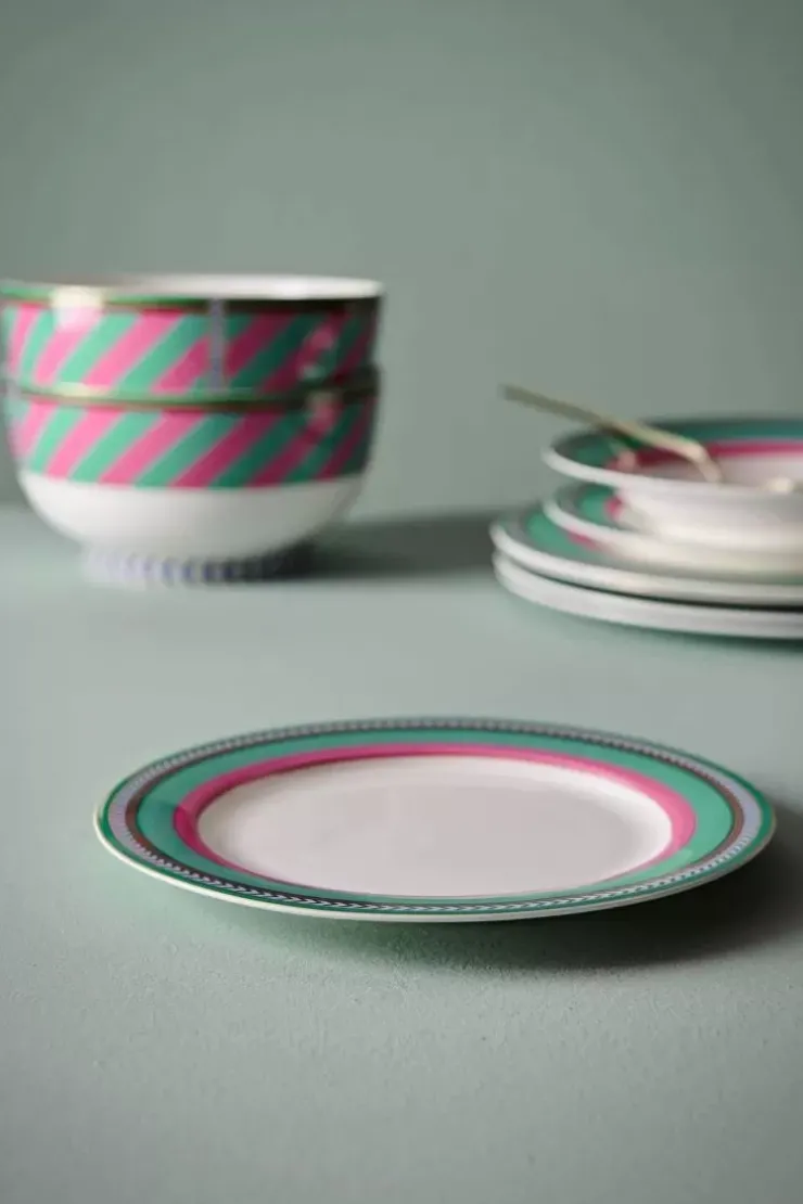 Pip Studio Pip Chique Stripes Ontbijtbord Roze/Groen 23Cm Online