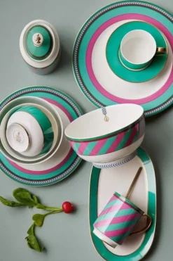 Pip Studio Pip Chique Stripes Ontbijtbord Roze/Groen 23Cm Online