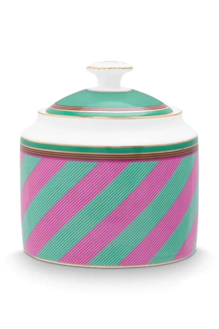 Pip Studio Pip Chique Stripes Suikerpot Roze/Groen Best